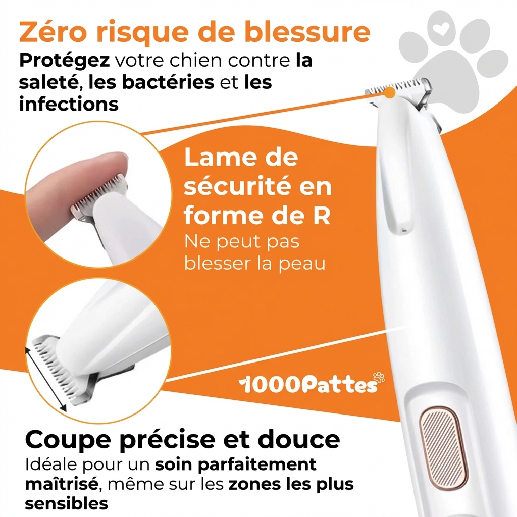 PattouneTrim Pro - Tondeuse pour pattes indolore et instantannée